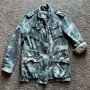 Free People Not Your Brothers Military Camo Jacket